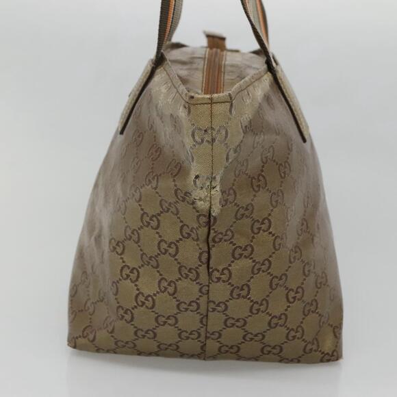GUCCI GG Canvas GG Crystal Tote Bag Coated Canvas Gold - Picture 5 of 12